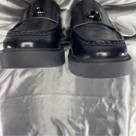 Coach Women's Leah Black Leather Chunky Lug Sole Loafers EUC Size 9 US /39 EU - Picture 12 of 16